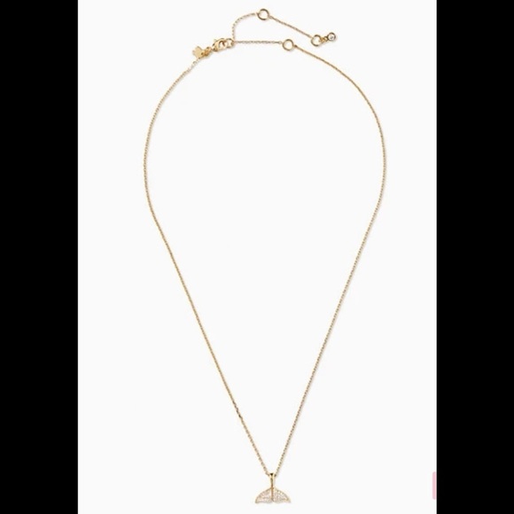 NWT KATE SPADE ♠️ WHALE TAILS PAVE MINI PENDANT NECKLACE - Picture 3 of 6